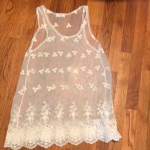 Embroidered sheer top